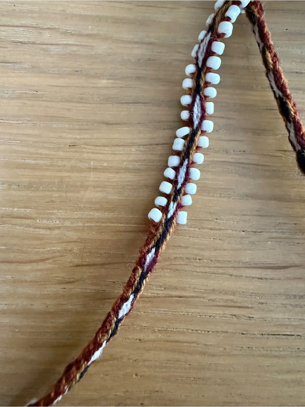 Handmade Peruvian Beaded Wrap Bracelet with White Seed Beads